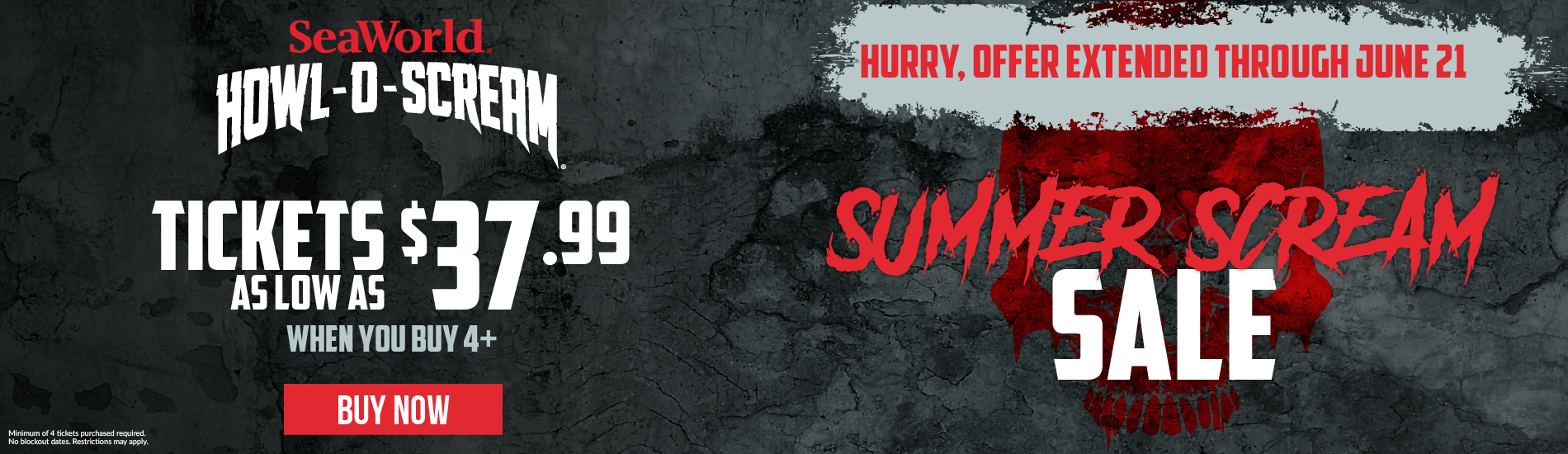 Summer Scream Sale: Tickets as low as $37.99 (when you buy 4+)