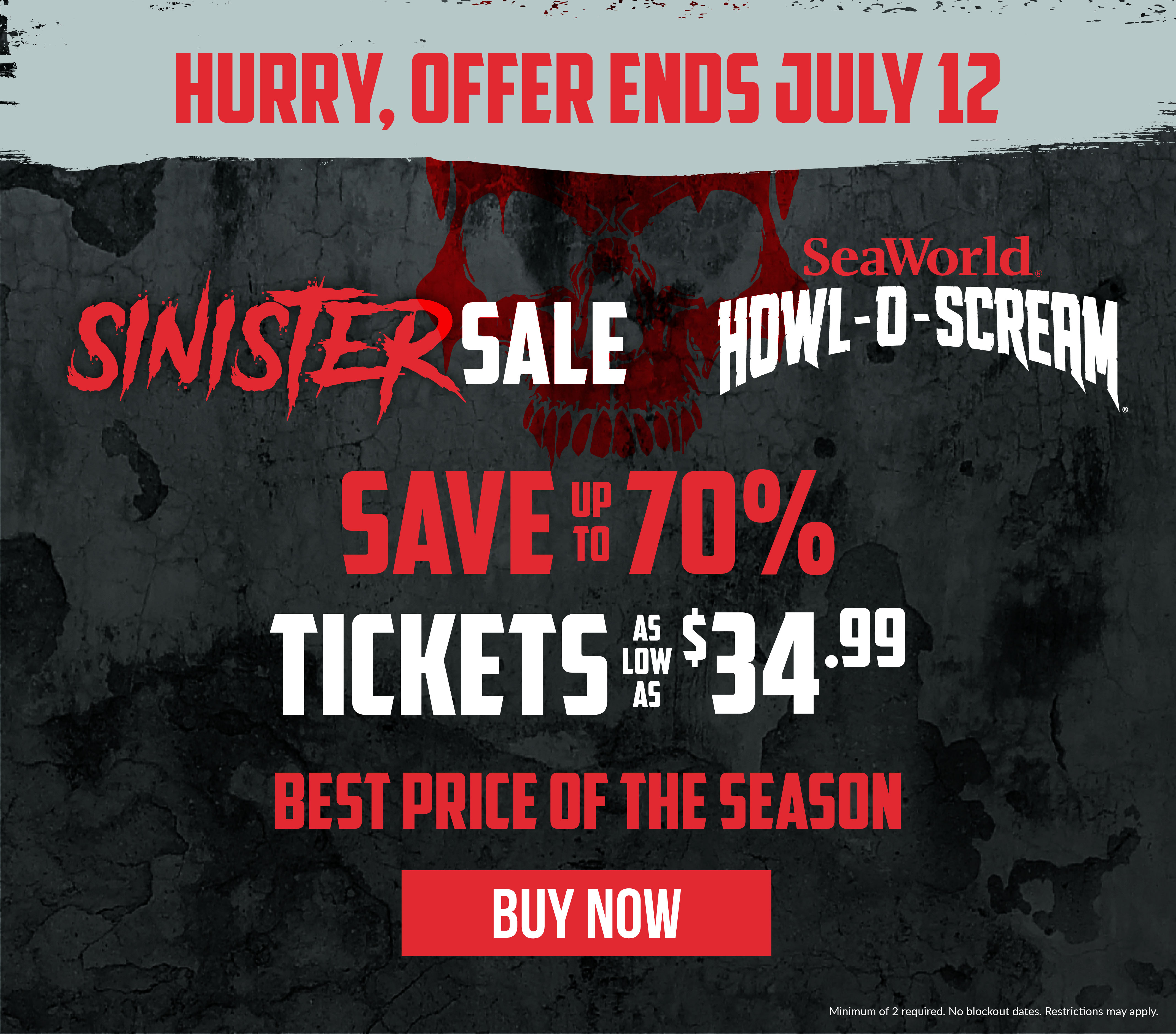 Sinister Sale: Save up to 70% Tickets as low as $34.99