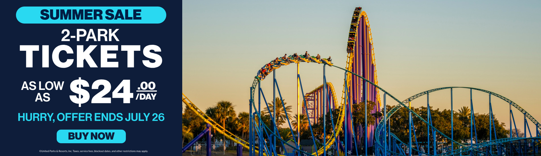 2-Park tickets as low as $24/day