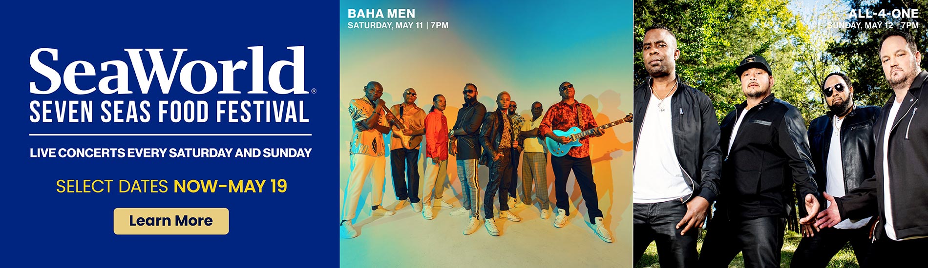 Baha Men and All-4-One performing at SeaWorld Seven Seas Food Festival