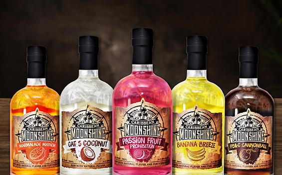 Caribbean Moonshine bottles