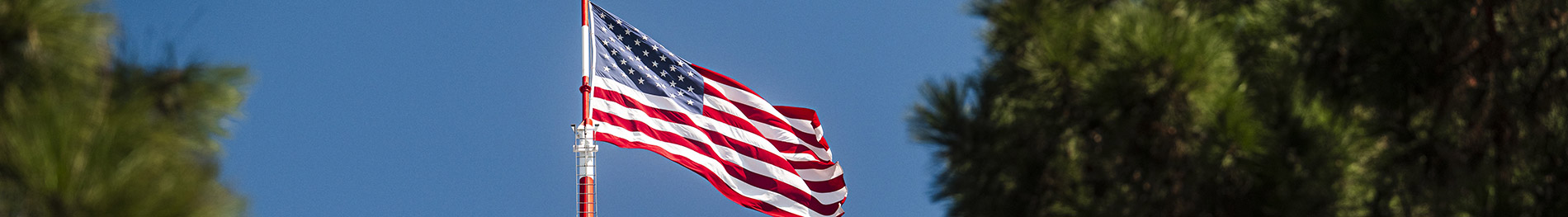 American flag on top of the SeaWorld Skytower