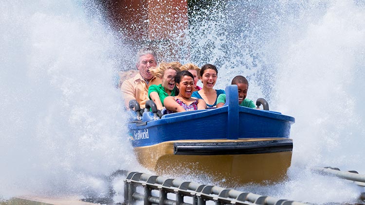 Journey to Atlantis water coaster at SeaWorld San Diego